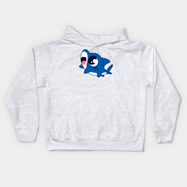 Blue Baby Shark Kids Hoodie by JonWKhoo